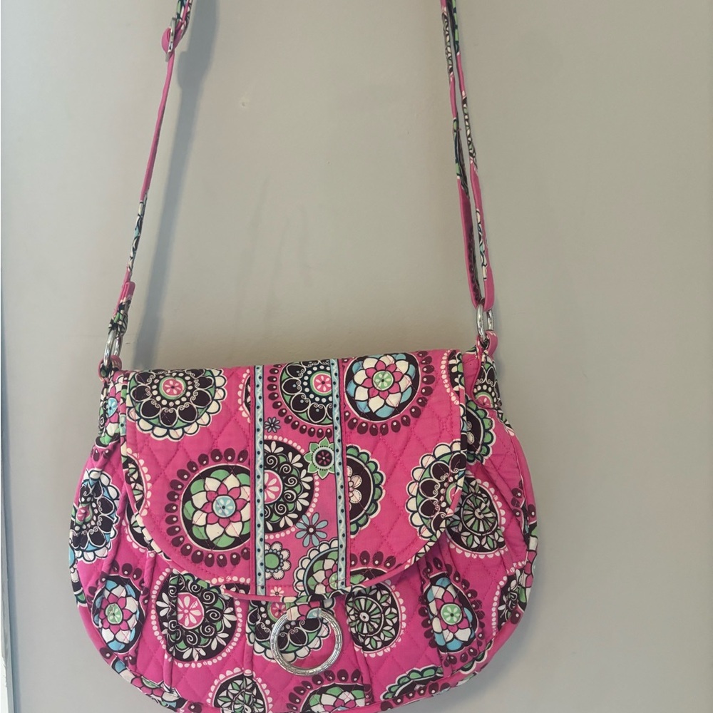 Vera Bradley Brown and Pink Patterned shoulder bag